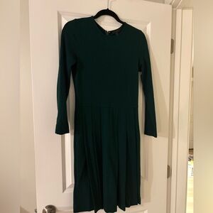 J. Crew Dark Green Long Sleeve Dress